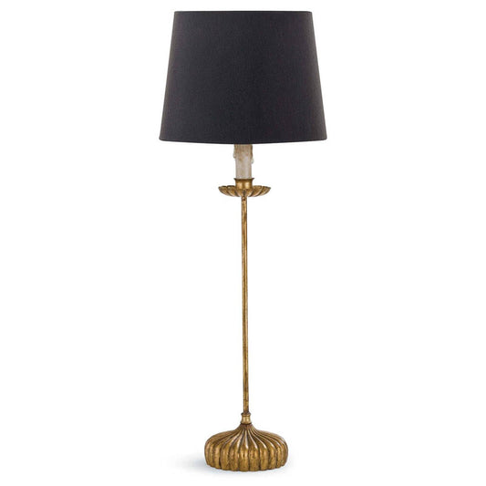 Clove Stem Buffet Table Lamp with Black Shade