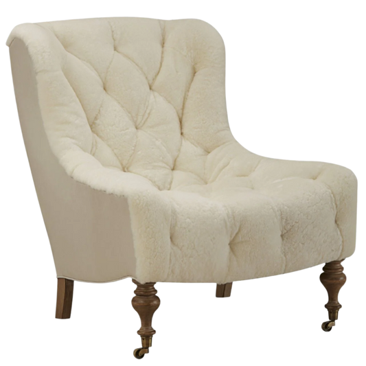 1744-01 Shearling Button Tufting on Castors