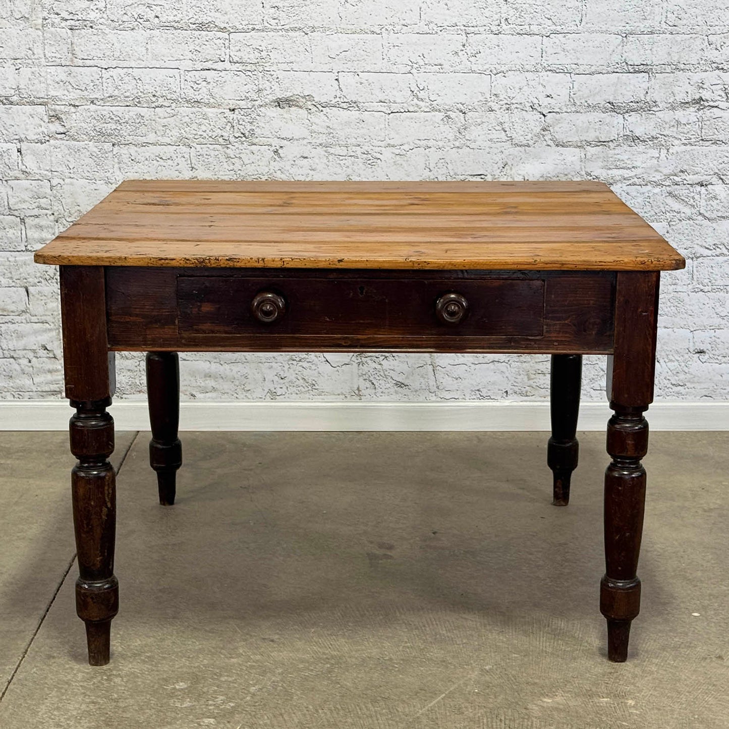 Square Pine Top Table w/ 1 Drawer