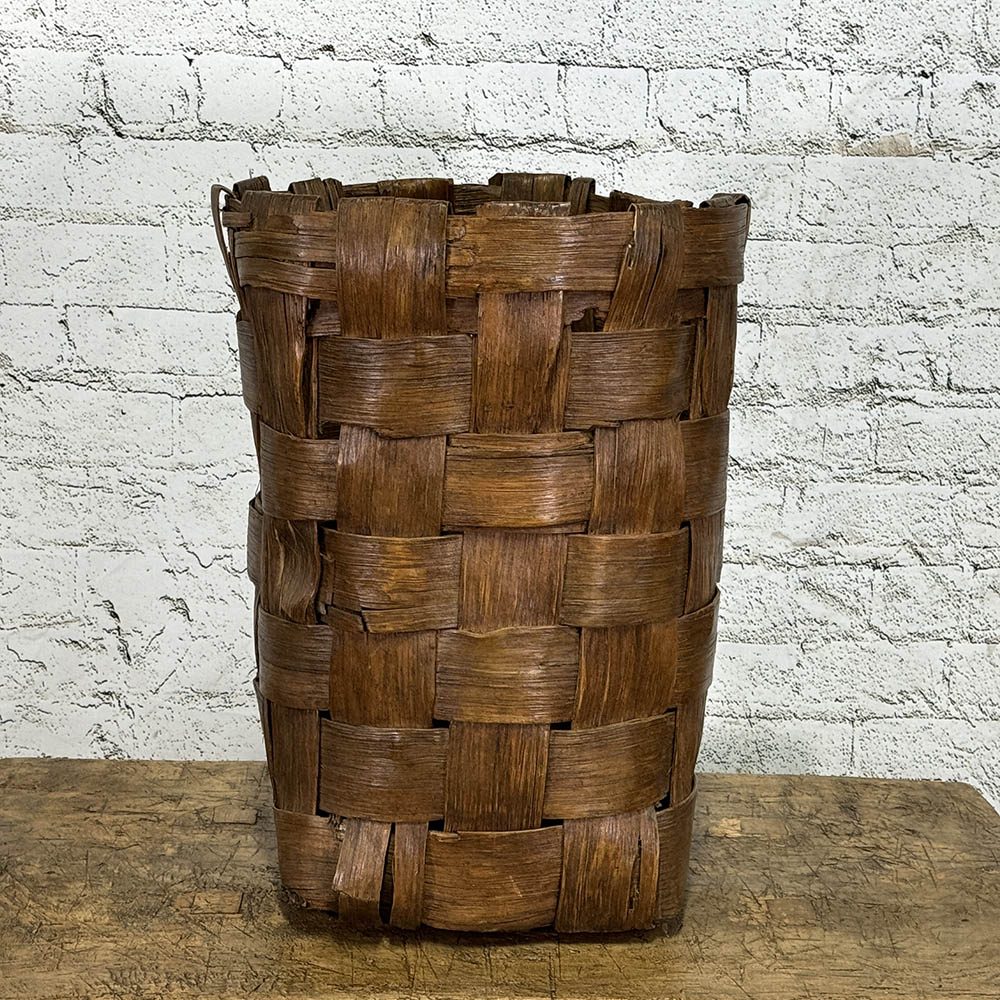 Early 20th Century Tall Chestnut Basket