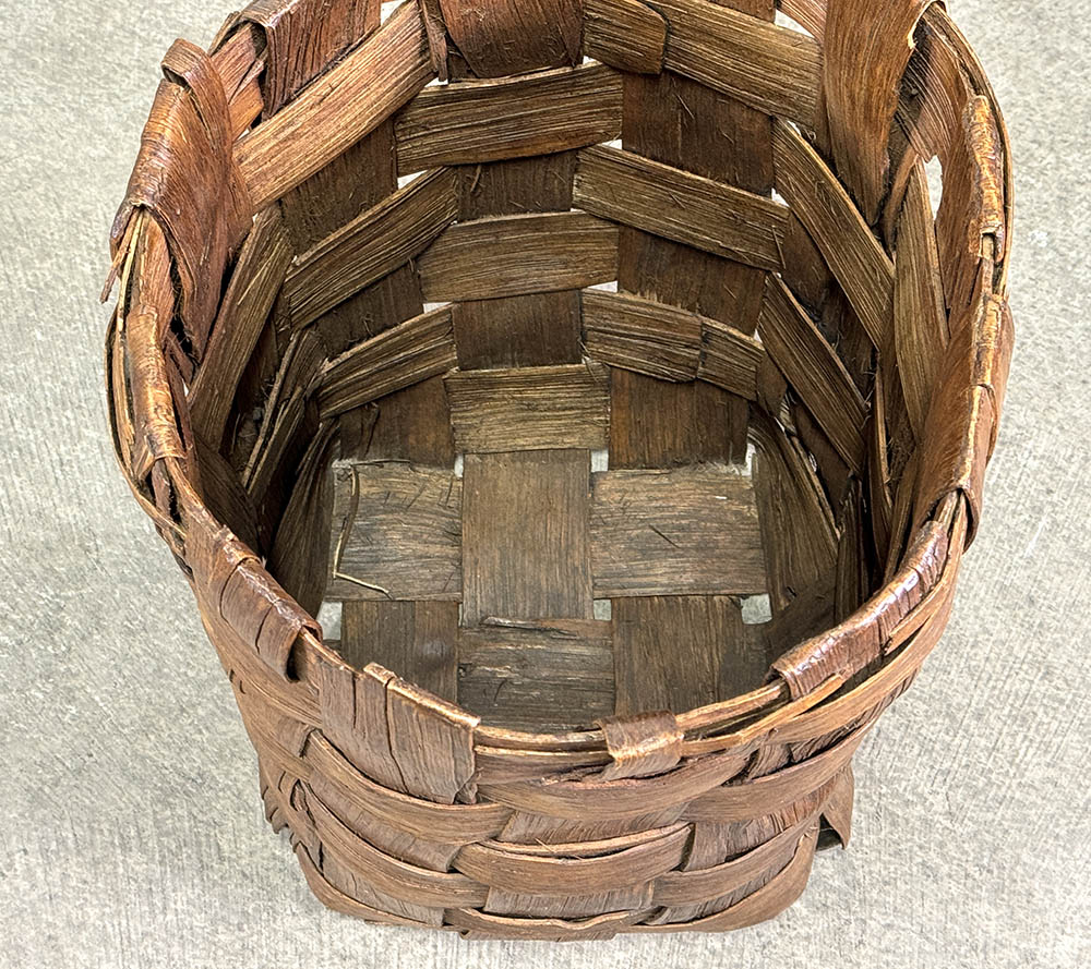 Early 20th Century Tall Chestnut Basket