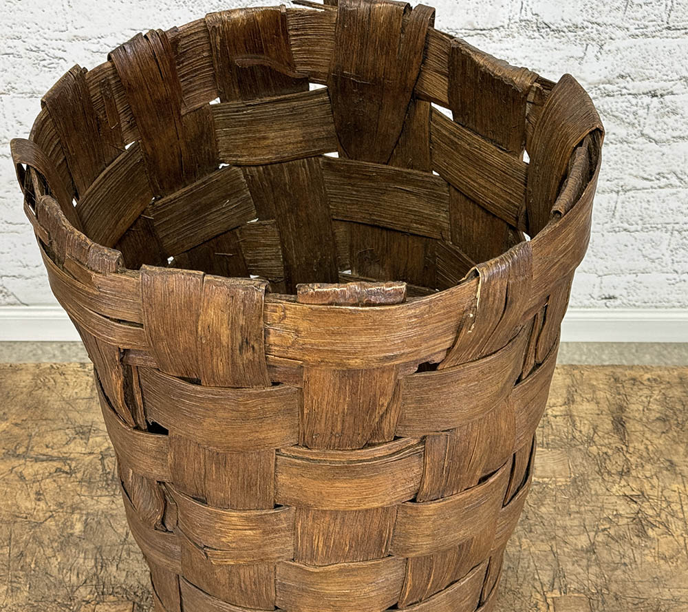 Early 20th Century Tall Chestnut Basket