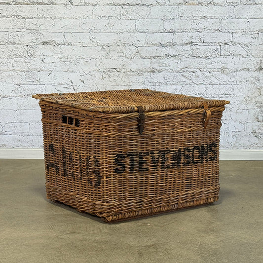 Late 19th c. Laundry Basket with Lid