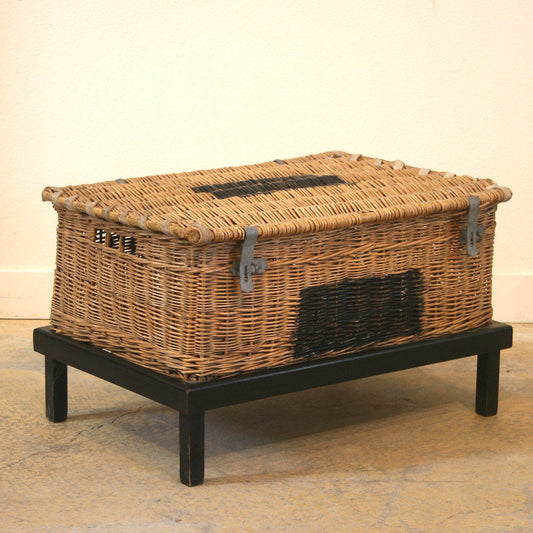 Vintage Travel Basket on Stand