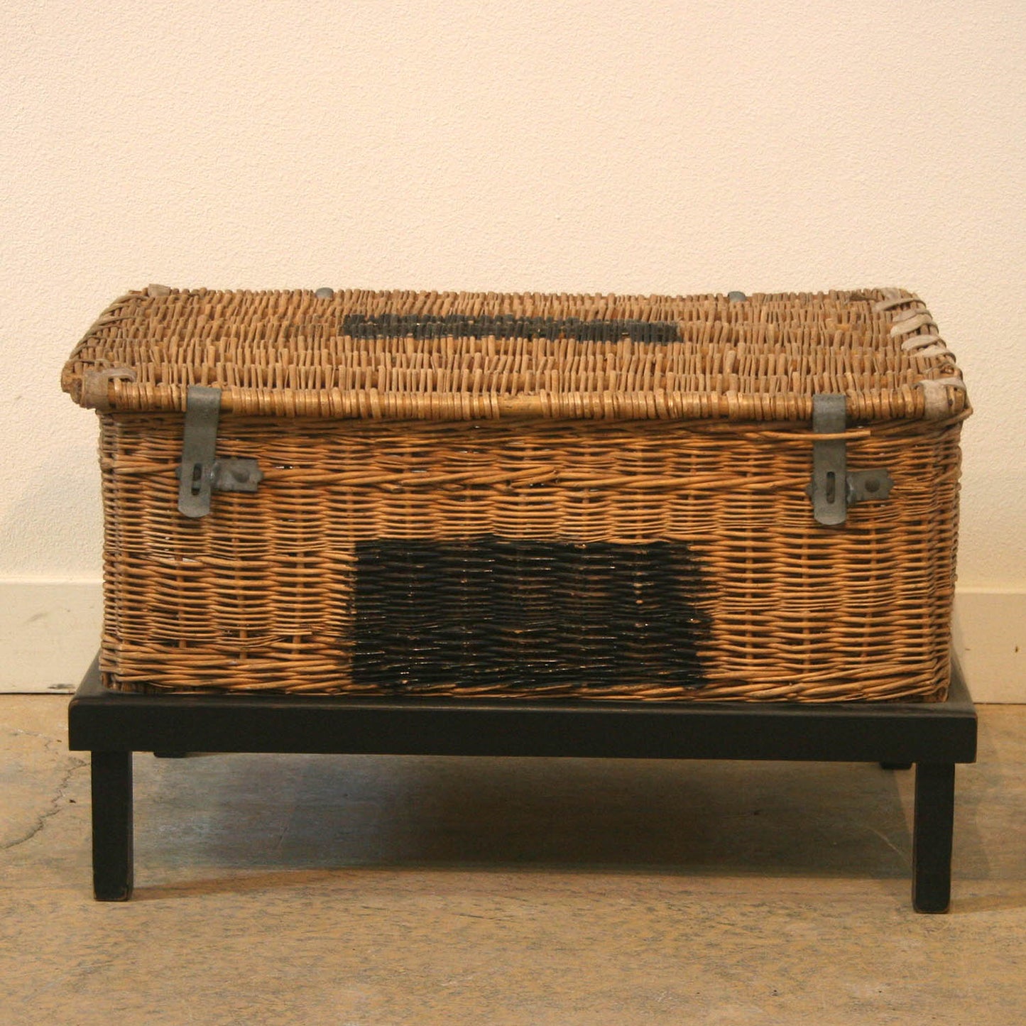 Vintage Travel Basket on Stand