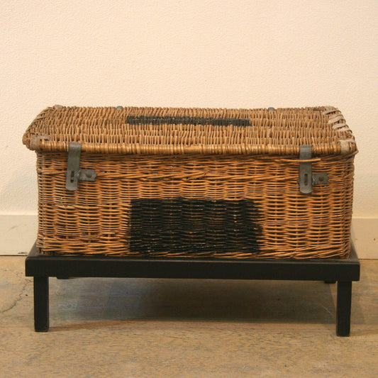Vintage Travel Basket on Stand