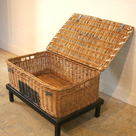 Vintage Travel Basket on Stand