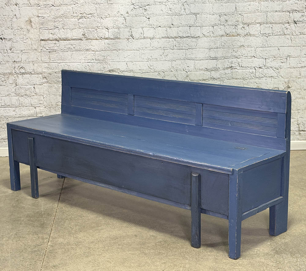 Painted Blue Box Bench