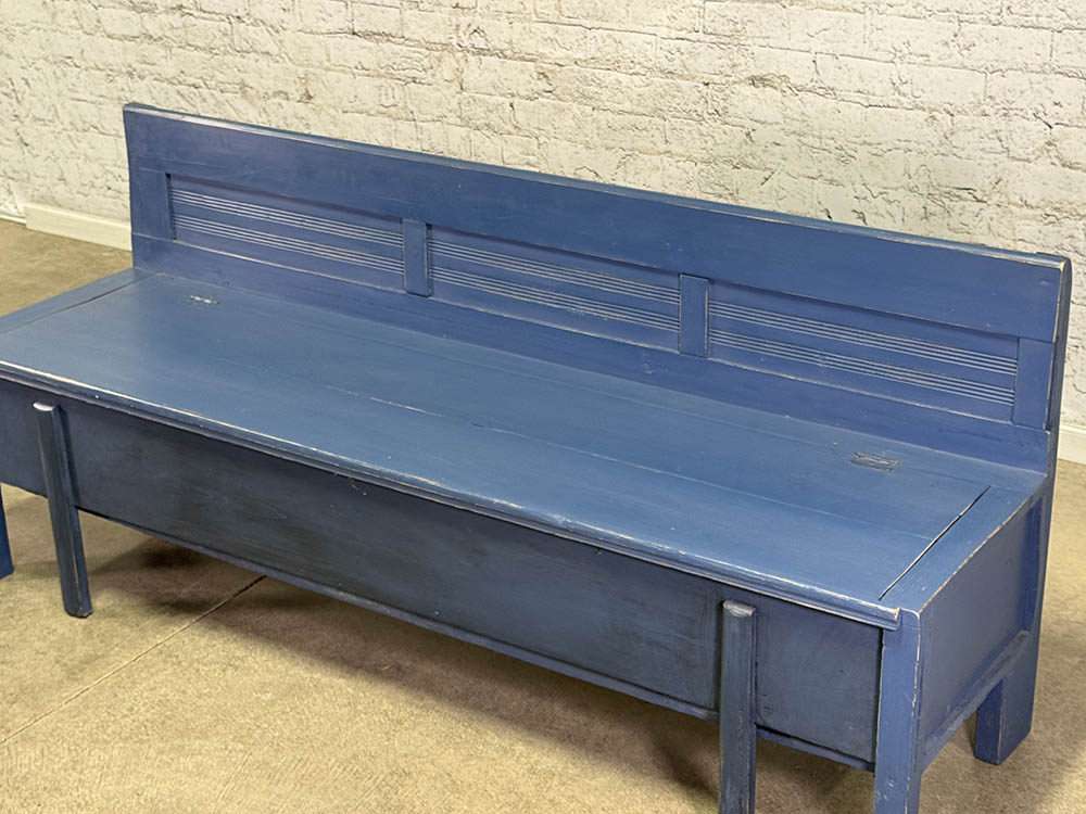 Painted Blue Box Bench