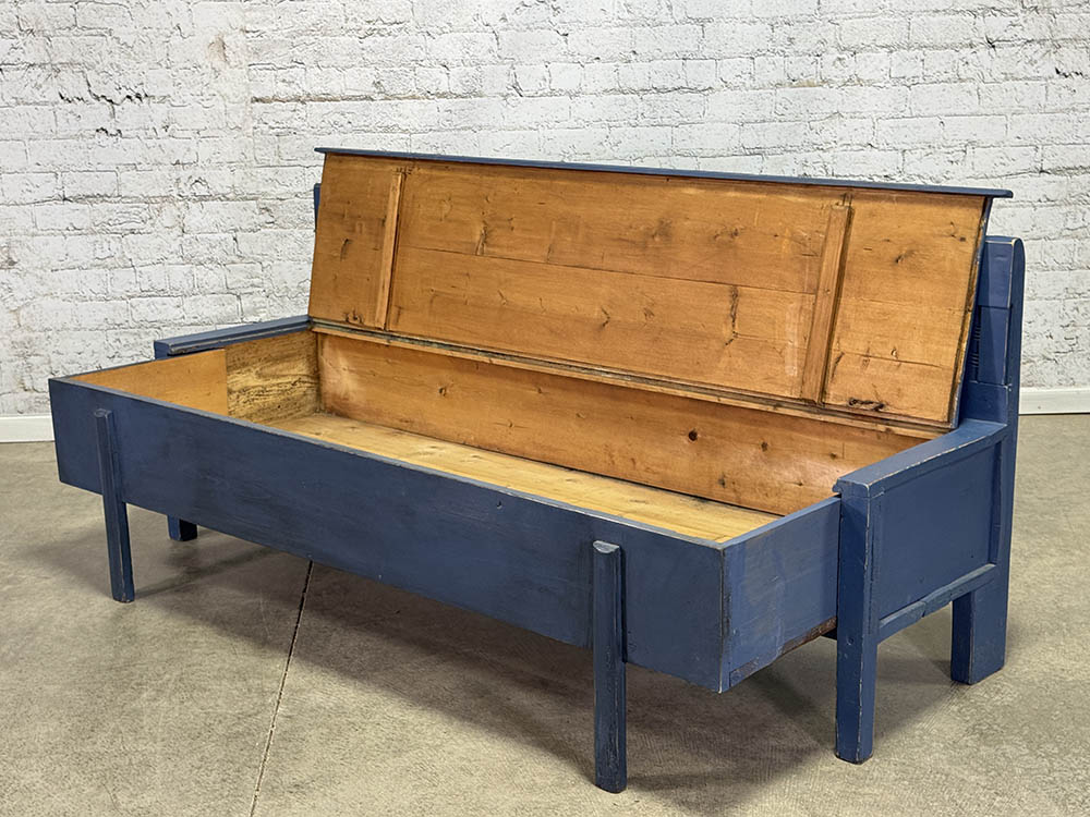 Painted Blue Box Bench