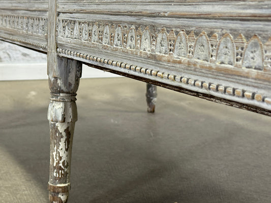 Antique Swedish Original Paint Settle with Cushion c.1790