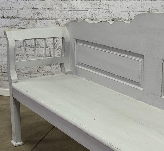 Antique European Bench, Grey
