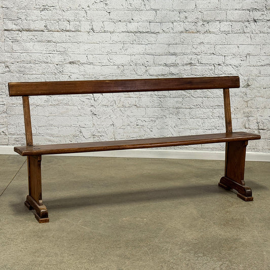 Antique English Pine School Bench