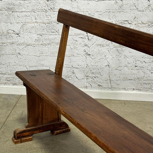 Antique English Pine School Bench