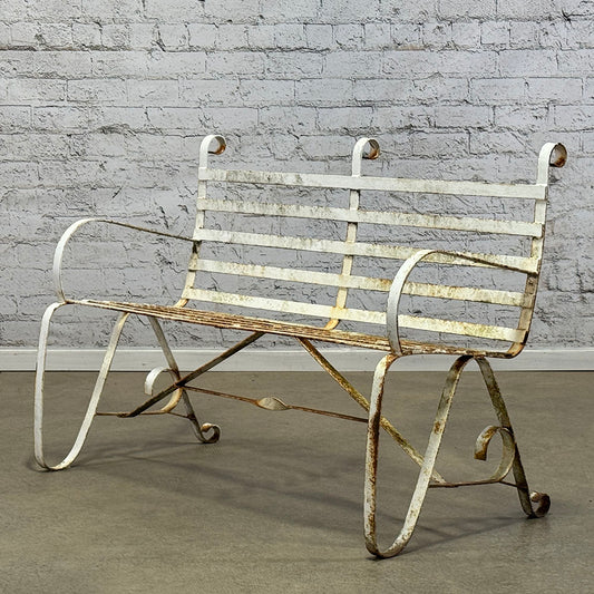Vintage English Strapwork Bench
