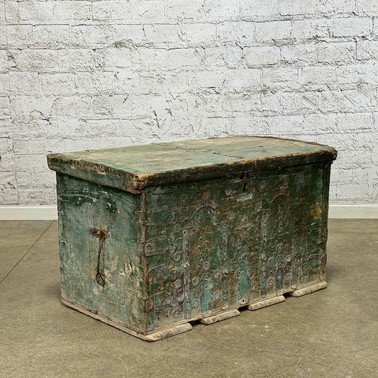 Antique Folk Art Marriage Trunk c.1860