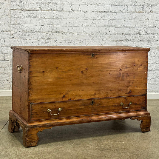 Antique English Pine Mule Chest with Drawer c.1840