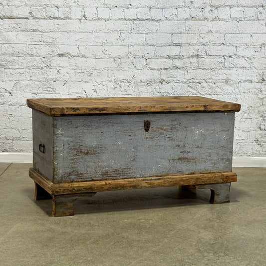 Rustic European Bed Box Painted Blue