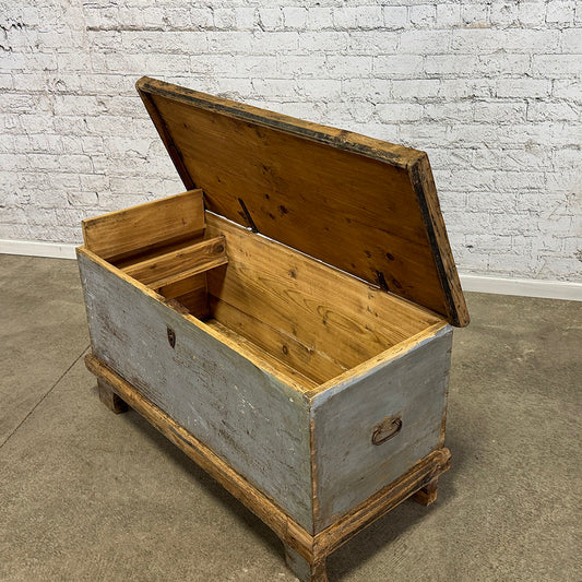 Rustic European Bed Box Painted Blue