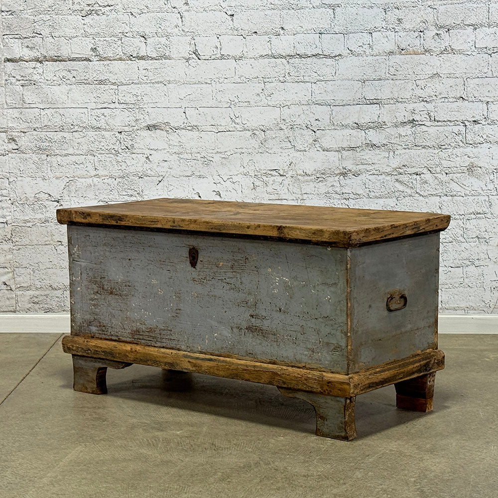 Rustic European Bed Box Painted Blue