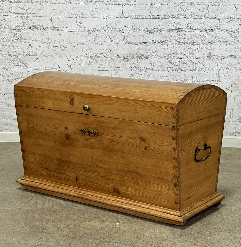 Vintage Pine Chest with Rounded Top