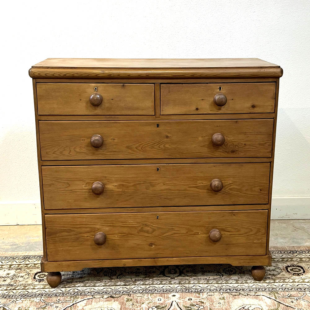 Antique Pine English Chest Of Drawers