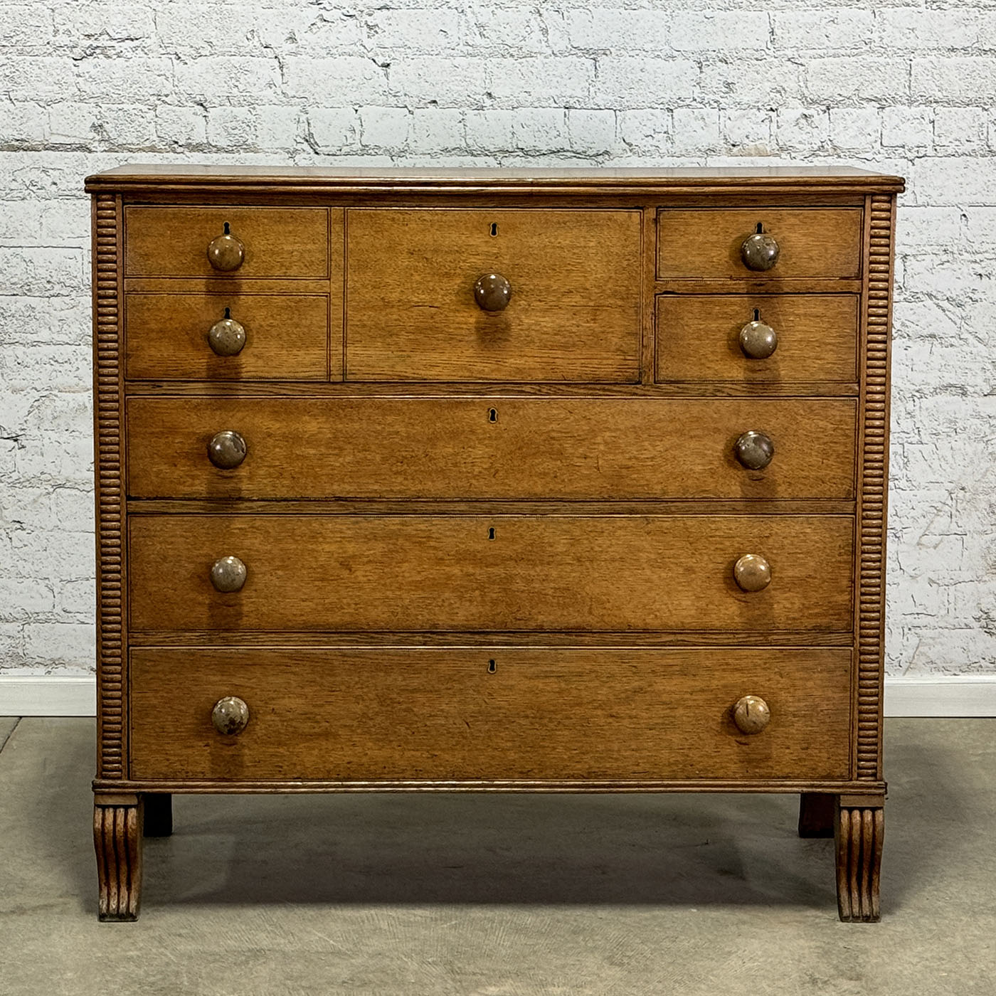 Antique English Oak Regency Chest of Drawers c.1825