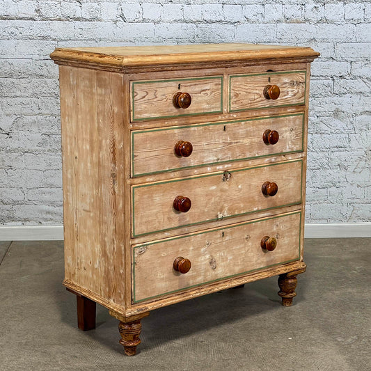 Antique Dry Scraped Chest Of Drawers c.1880