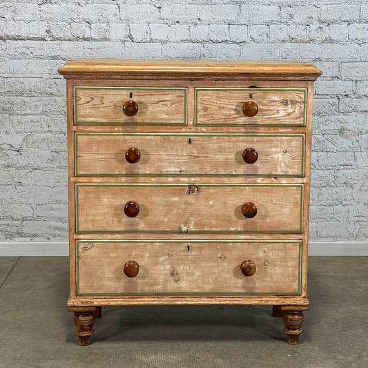 Antique Dry Scraped Chest Of Drawers c.1880