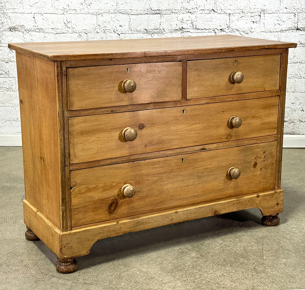Antique English Pine Chest Of Drawers