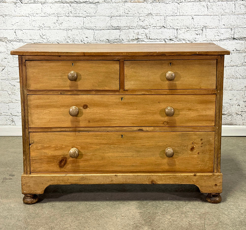 Antique English Pine Chest Of Drawers
