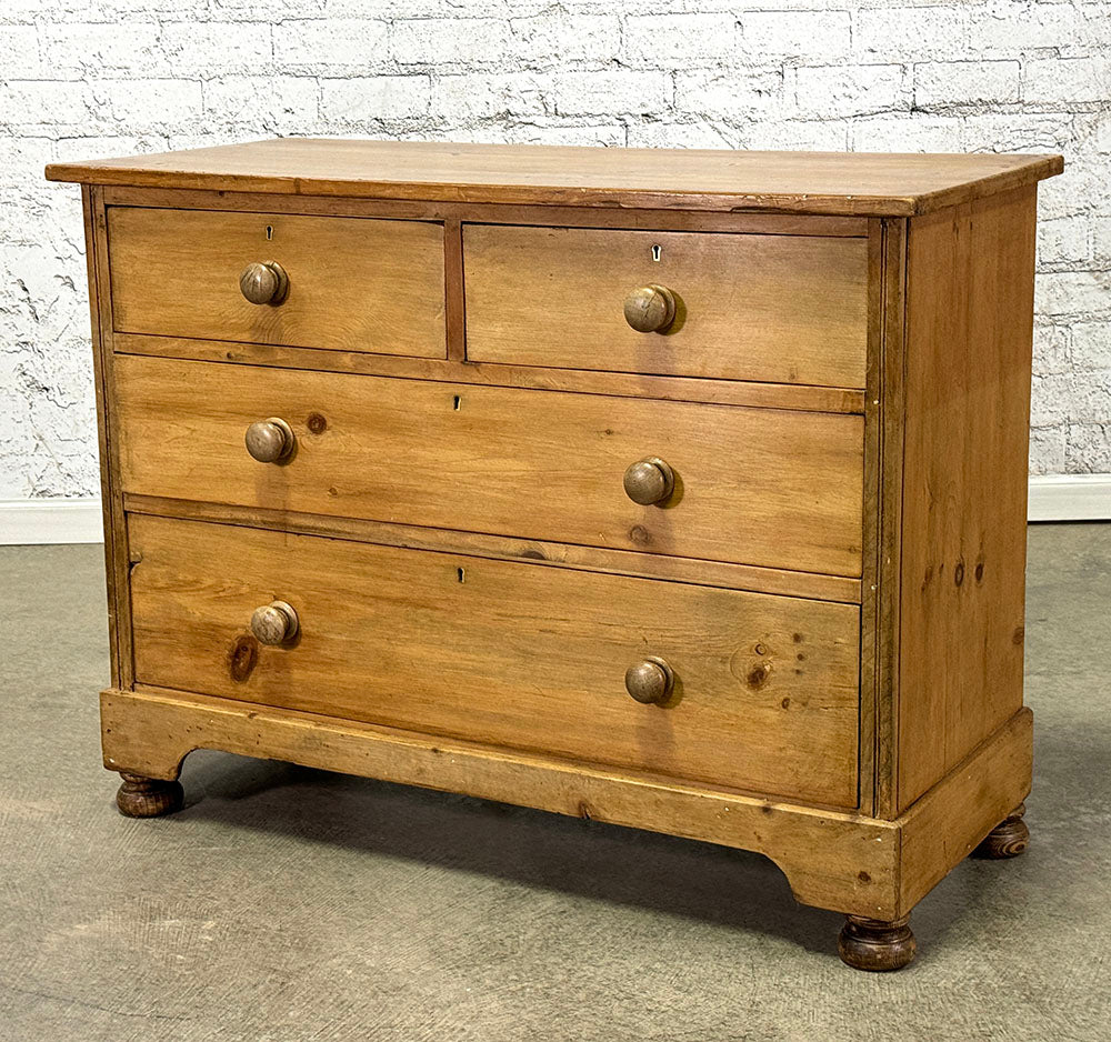 Antique English Pine Chest Of Drawers