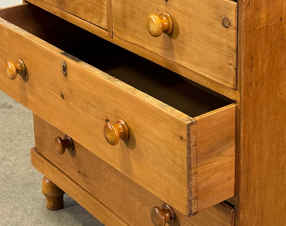 Antique English Pine Chest Of Drawer c.1890