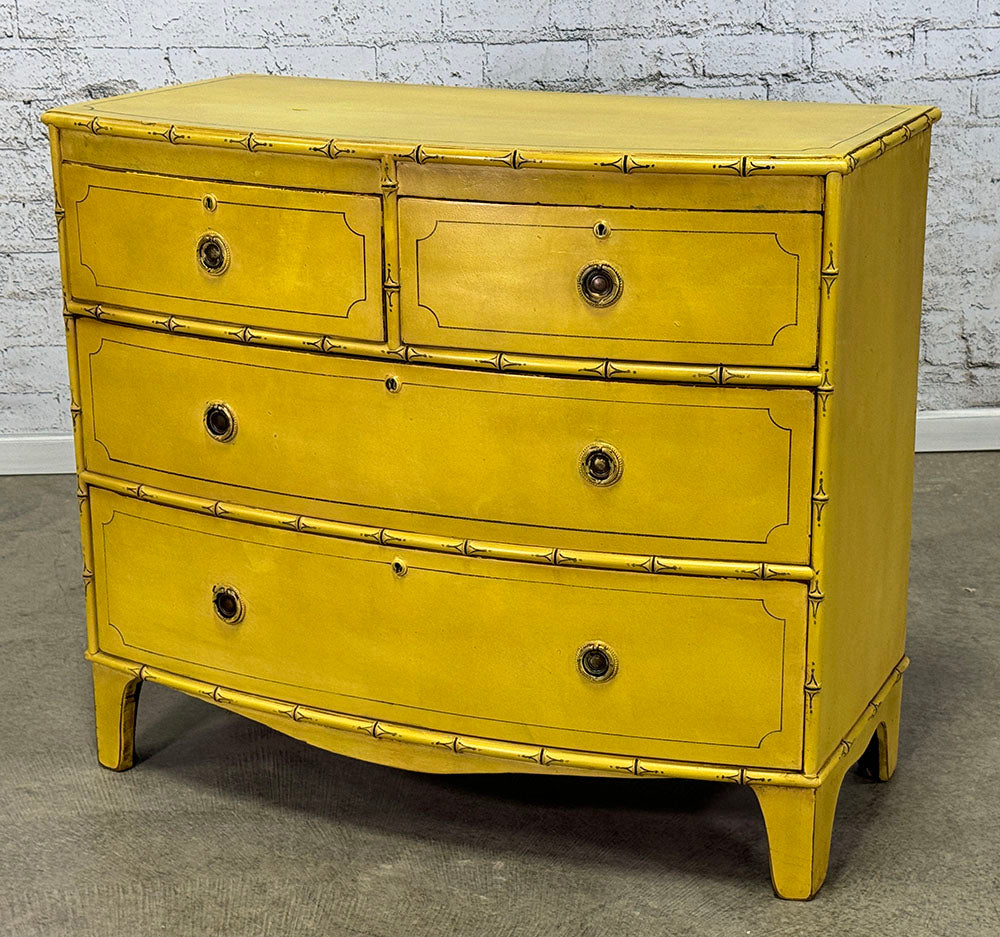 French Faux Bamboo Chest Of Drawers, Yellow c.1820