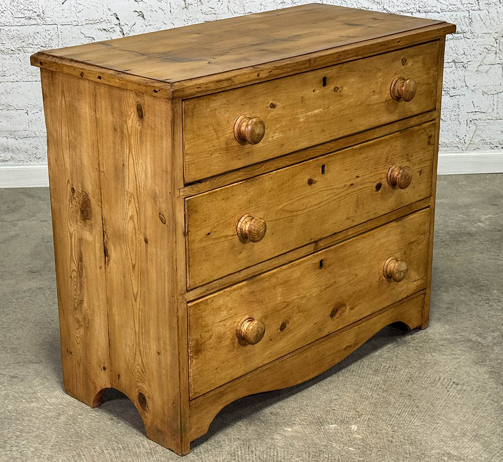 Antique English Pine Chest Of Drawers c.1880