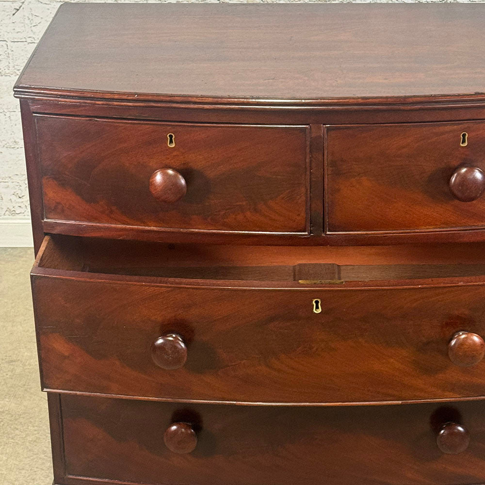 Antique English Bowfront Chest of Drawers