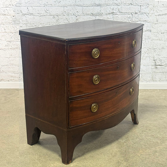 Antique Mahogany Bow Front Chest of Drawers