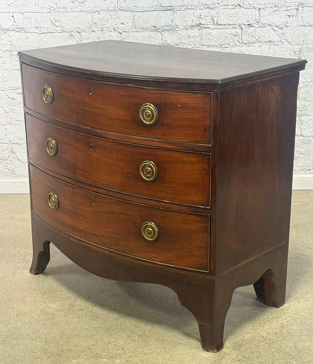 Antique Mahogany Bow Front Chest of Drawers