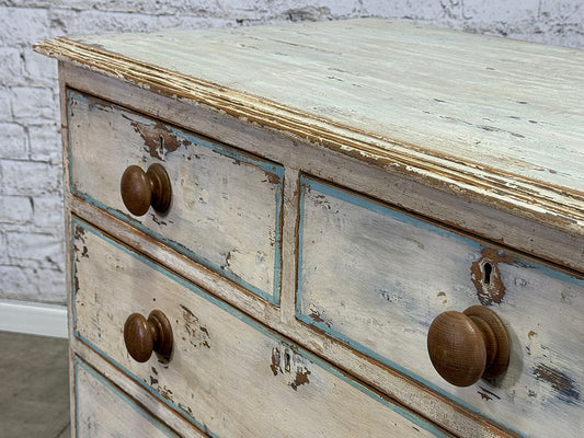 Antique English Painted Pine Chest of Drawers