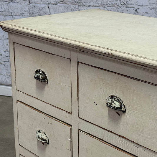 Antique English Bank of Nine Drawers