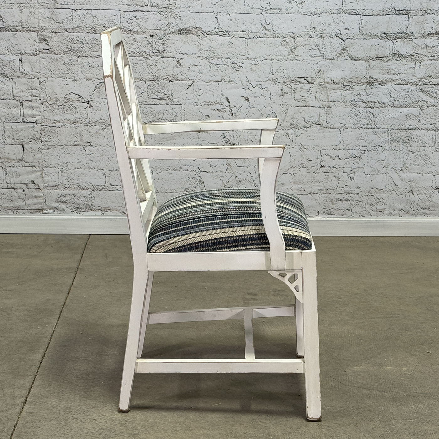 Set of Four White Chippendale Armchairs c.1920