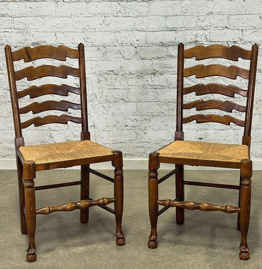 Antique Wavyline Side Chair with Rush Seat