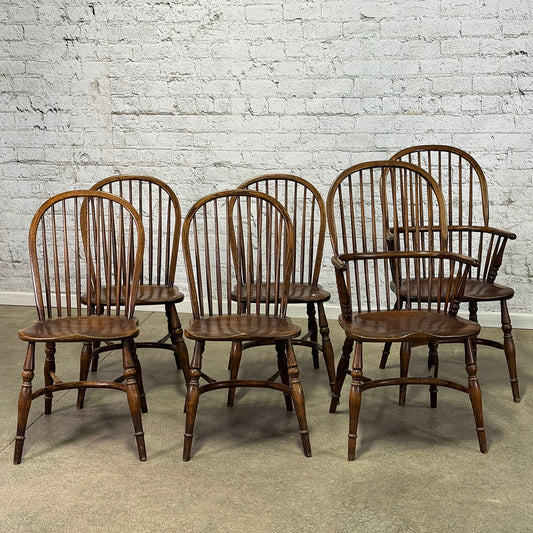 Set of Six Vintage Windsor Chairs