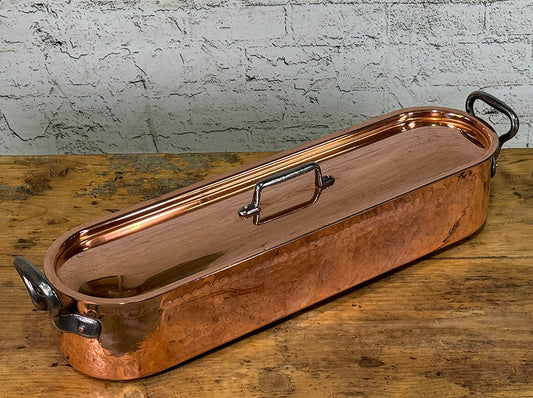 French Copper Fish Kettle with Lid