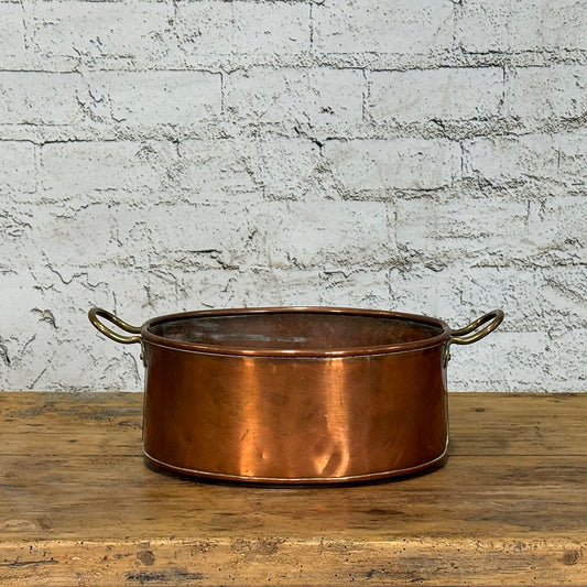 Antique French Small Copper Pan with Handles