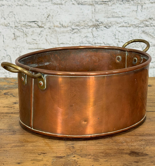 Antique French Small Copper Pan with Handles