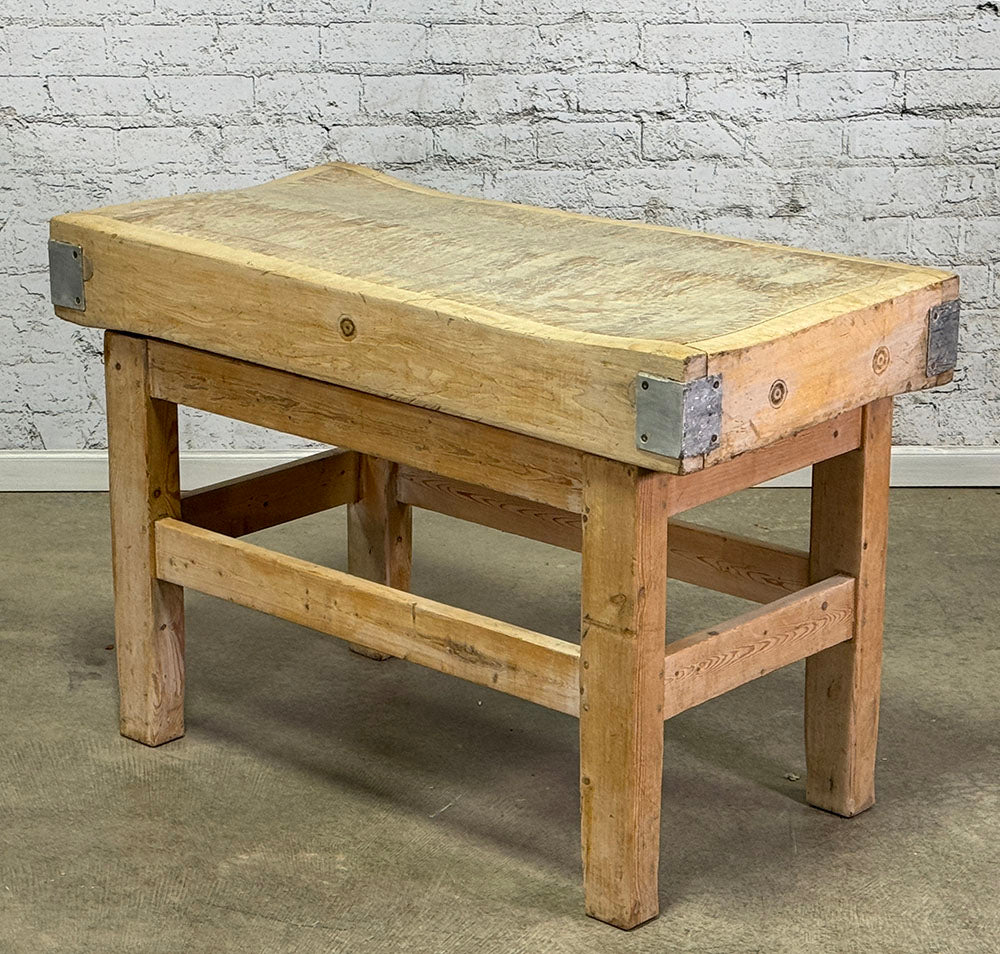 Antique Butcher Block Island c.1900