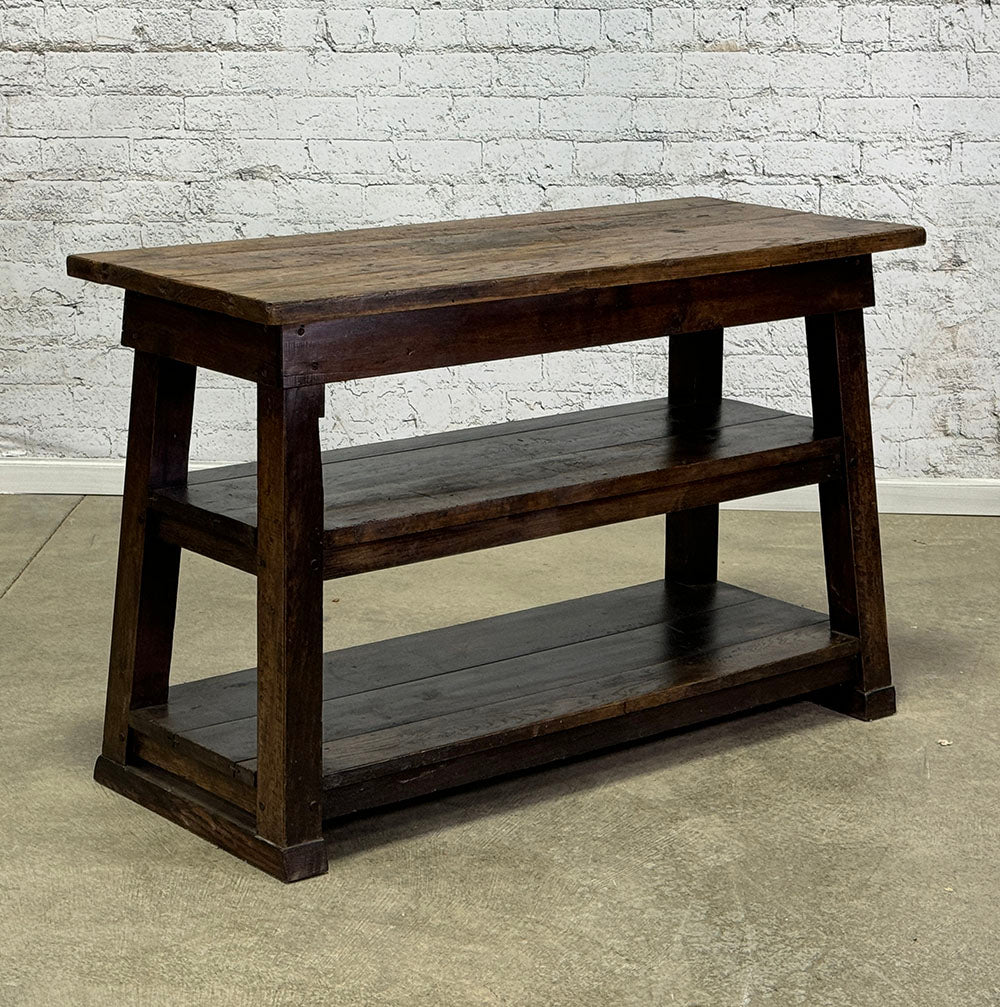 Wonderfully Aged Antique Island with Shelves c.1870