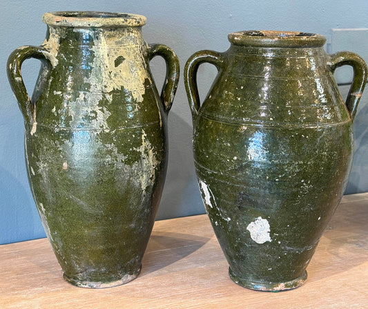 French Green Glazed Pot