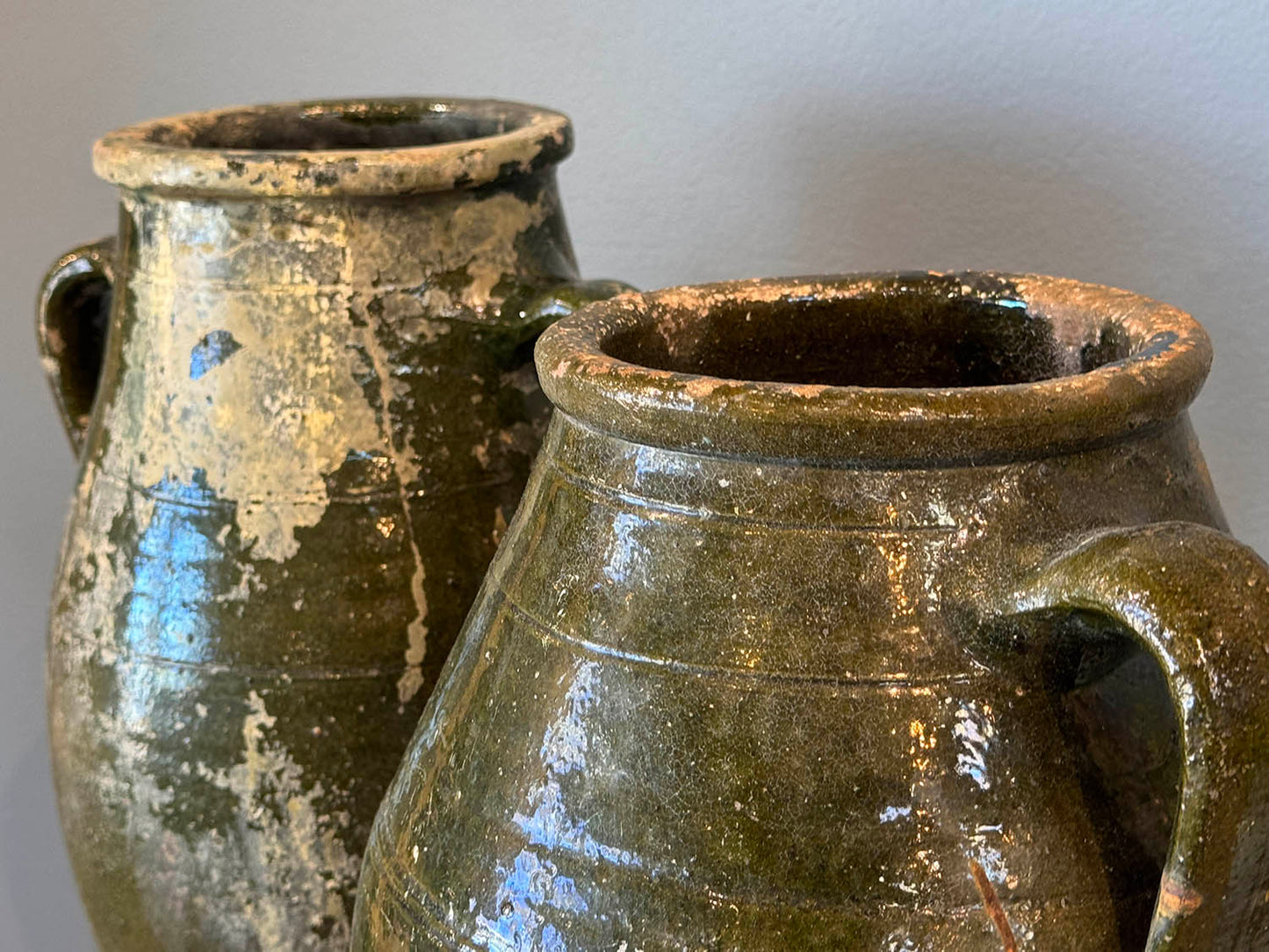 French Green Glazed Pot